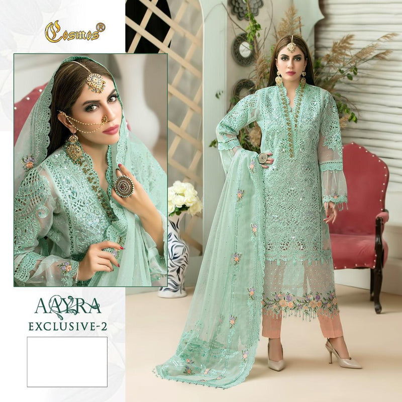 Cosmos Aarya Exclusive 2 Burtterfly Net Stylish Designer Party Wear Pakistani Style Salwar Kameez