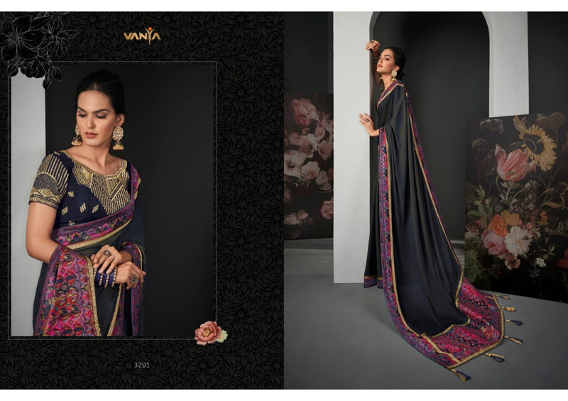 Vanya Dno 3201 Satin Silk With Embroidery Work Stylish Designer Party Wear Saree