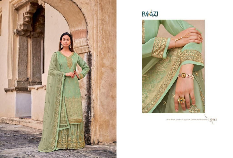 Razi Mehwish Dno 30062 Dola Jacquard With Embroidered Stylish Designer Party Wear Salwar Suit