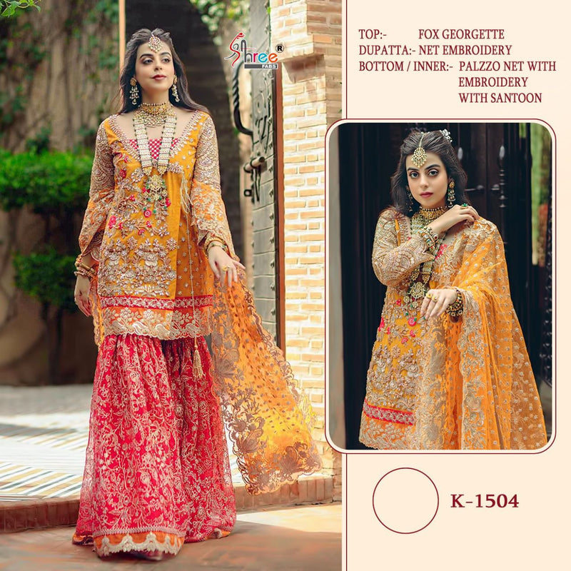 Shree Fab Dno 1504 Fox Georgette Stylish Designer Wedding wear Salwar Suit