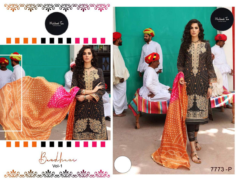 Bandhani Vol 1 Dno 7773 p Pure Cotton With Heavy Embroidery  Stylish Designer Casual Wear Salwar Suit