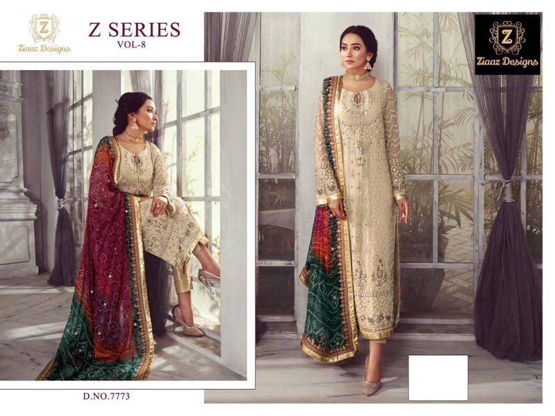 Ziaaz Designs Z series Dno 7773 Georgette Stylish Designer Hand Work Party Wear Kurti
