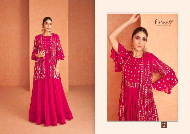 Flossy Naksha Vol 1 Real Jorjet Stylish Designer Long Beautiful Graceful Look Kurti