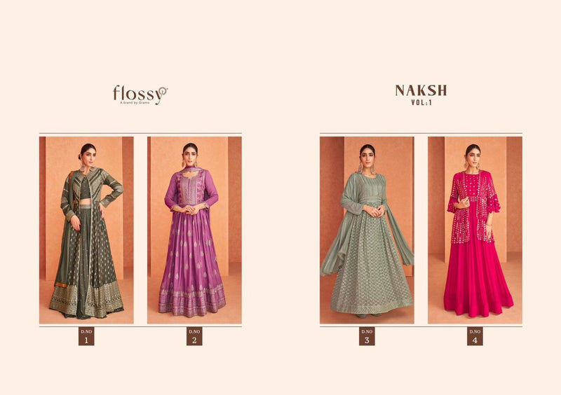 Flossy Naksha Vol 1 Real Jorjet Stylish Designer Long Beautiful Graceful Look Kurti