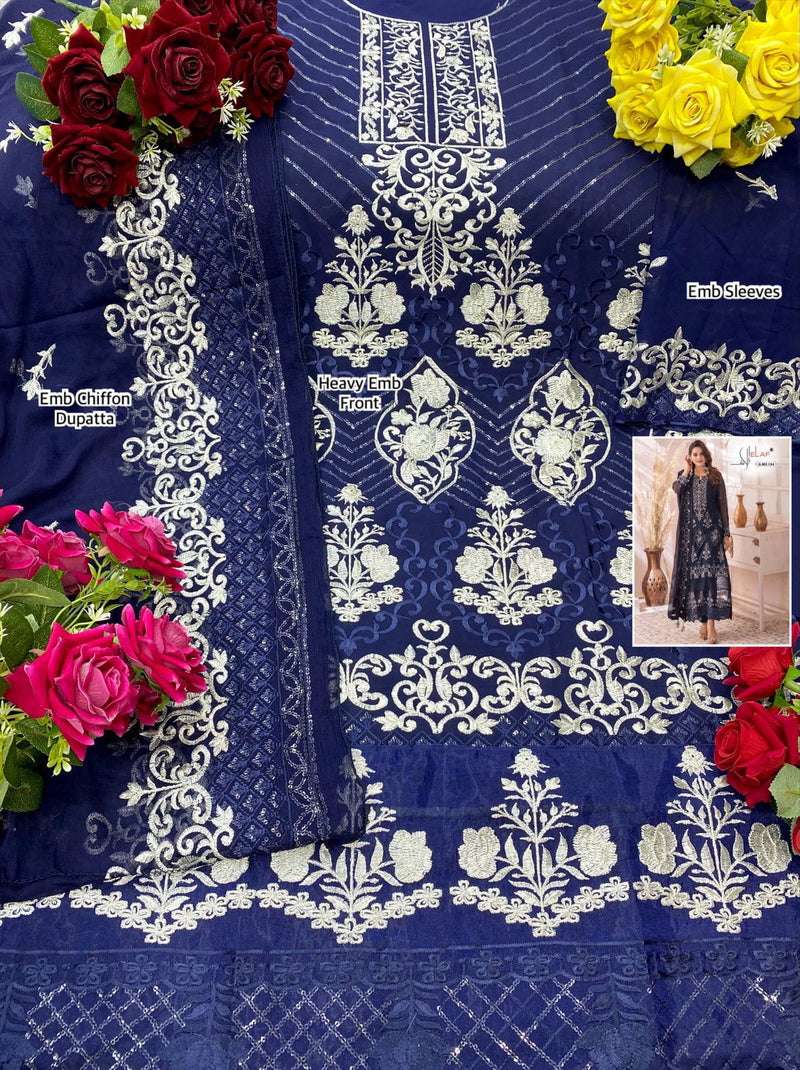 Elaf Dno 154 Fox Georgette With Heavy Embroidery Stylish Designer Party Wear Salwar Kameez