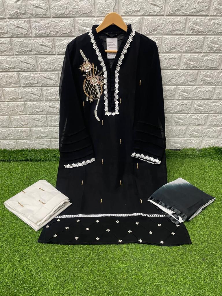 Naimat Fashion Studio Dno 1030 A Georgette With Handwork  Stylish Designer Pakistani Style Kurti