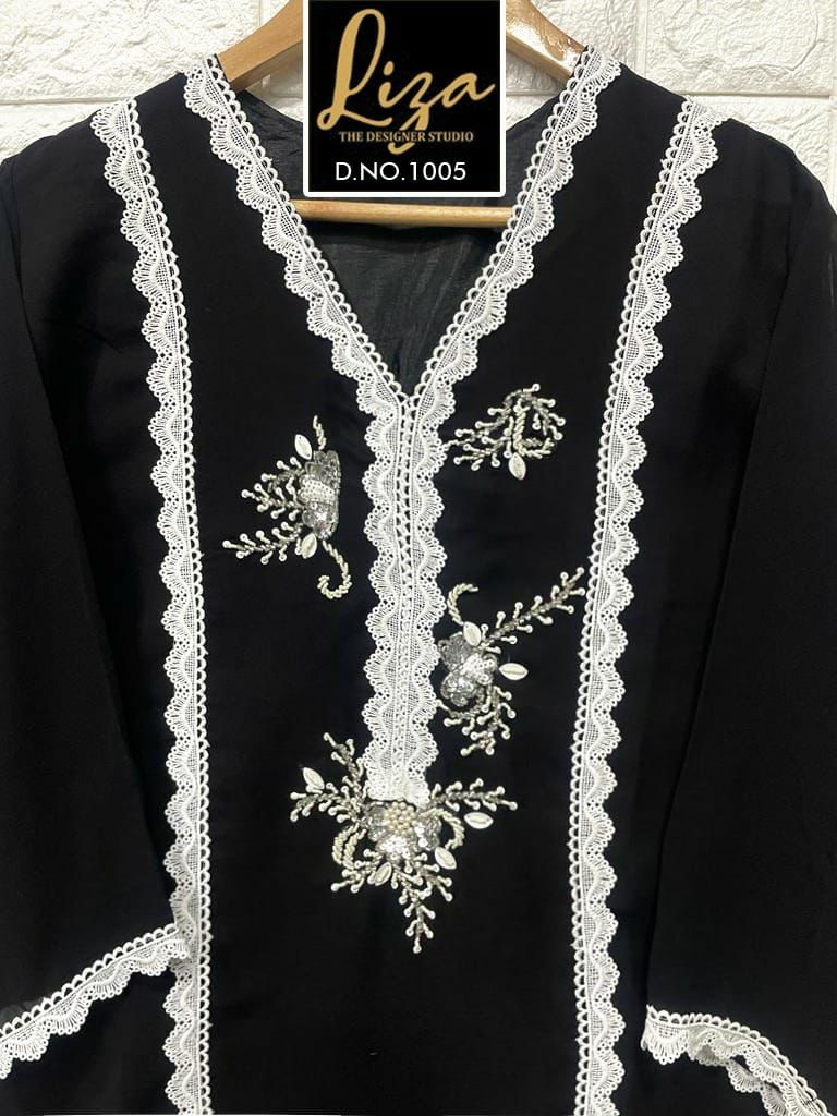 Liza Dno 1005 Faux Georgette Stylish Designer With Embroidered Work Kurti