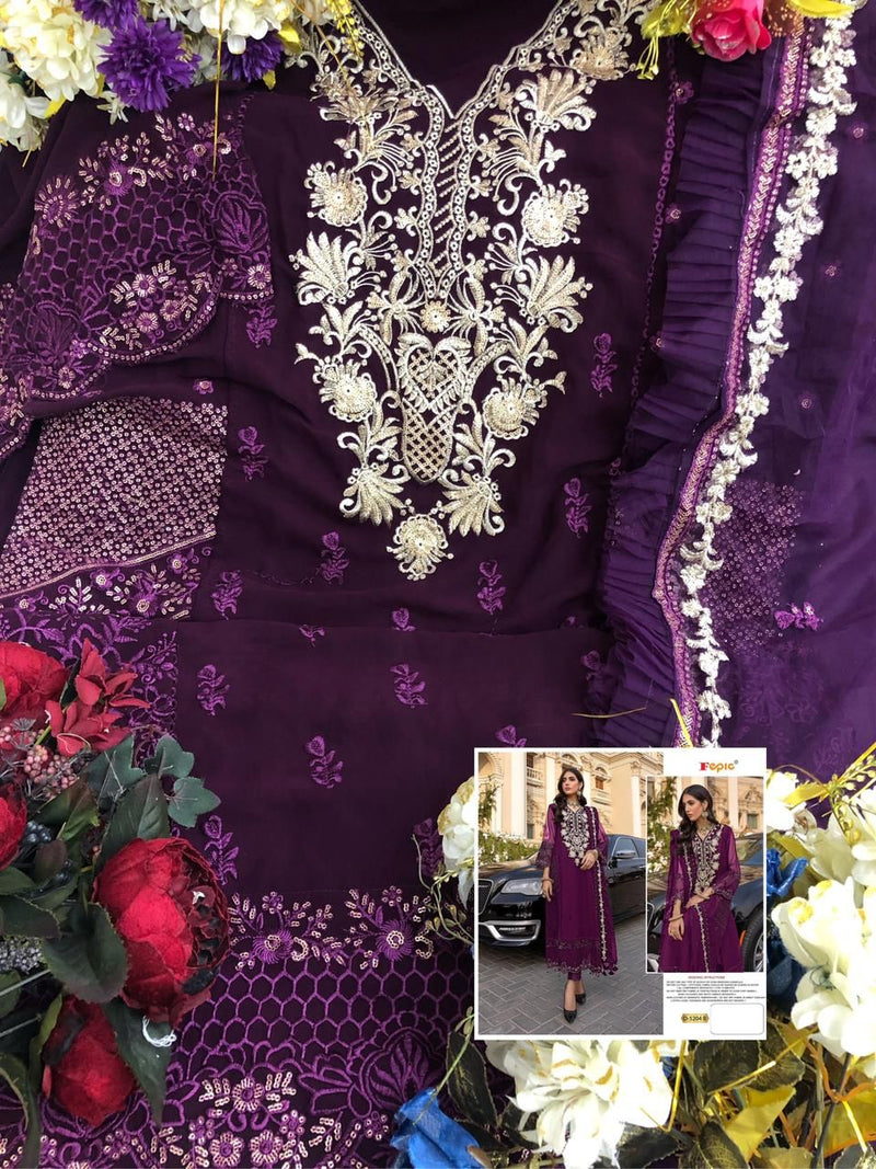 Fepic Rosemeen 5204 B Georgette With Embroidered Stylish Designer Party Wear Salwar Suit