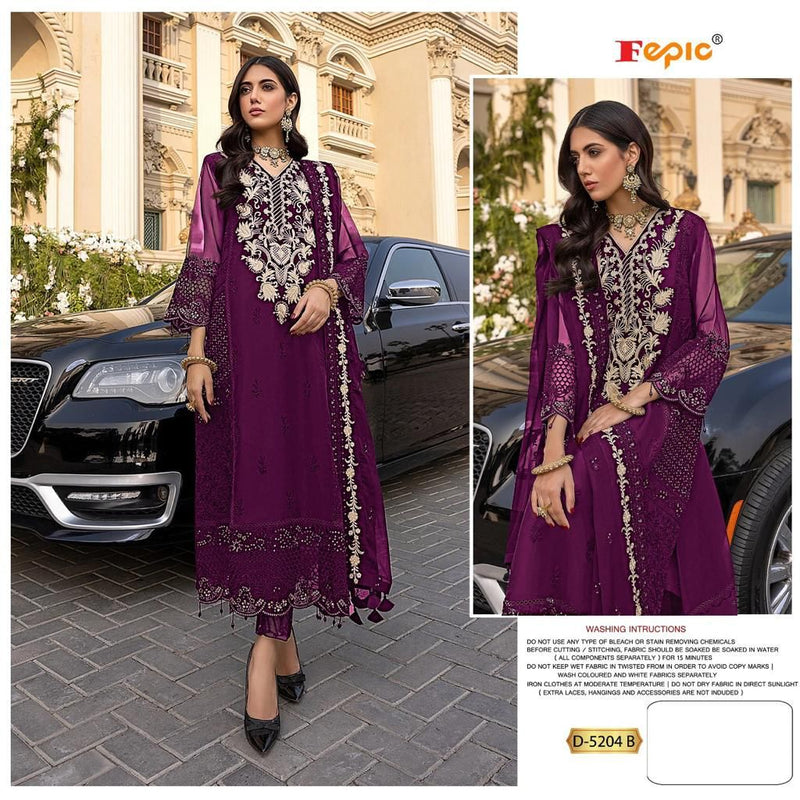 Fepic Rosemeen 5204 B Georgette With Embroidered Stylish Designer Party Wear Salwar Suit
