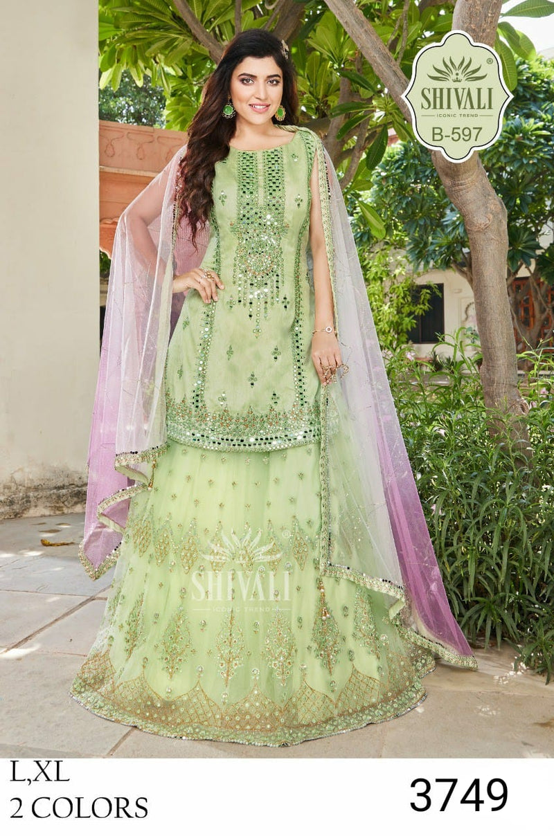Shivali Dno B 597 Georgette With Heavy Hand Work Stylish Designer Party Wear Indo Western