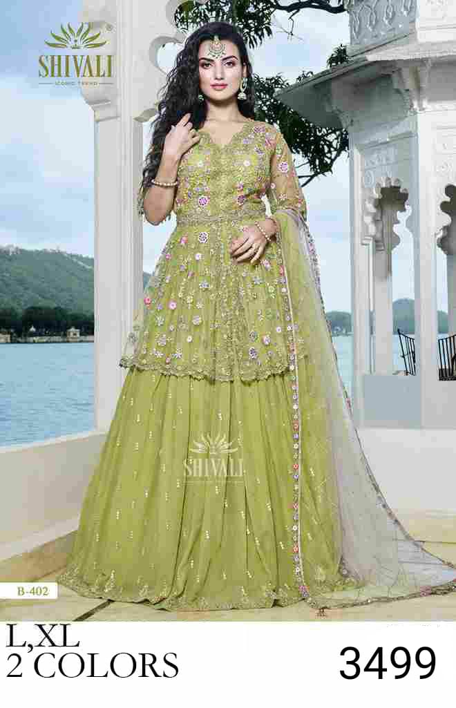 Shivali Dno 402 Georgette Stylish Heavy Hand Work Designer Wedding Wear Indo Western
