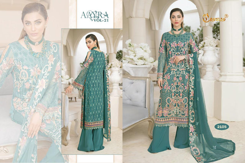 Cosmos Fashion Dno 2105 Vol 21 Georgette Stylish Designer Heavy Work Pakistani Style Salwar Suit