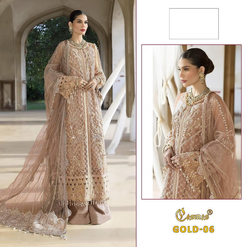 Cosmos Fashion Dno Gold 6 Georgette Stylish Designer Heavy Work Pakistani Style Salwar Suit