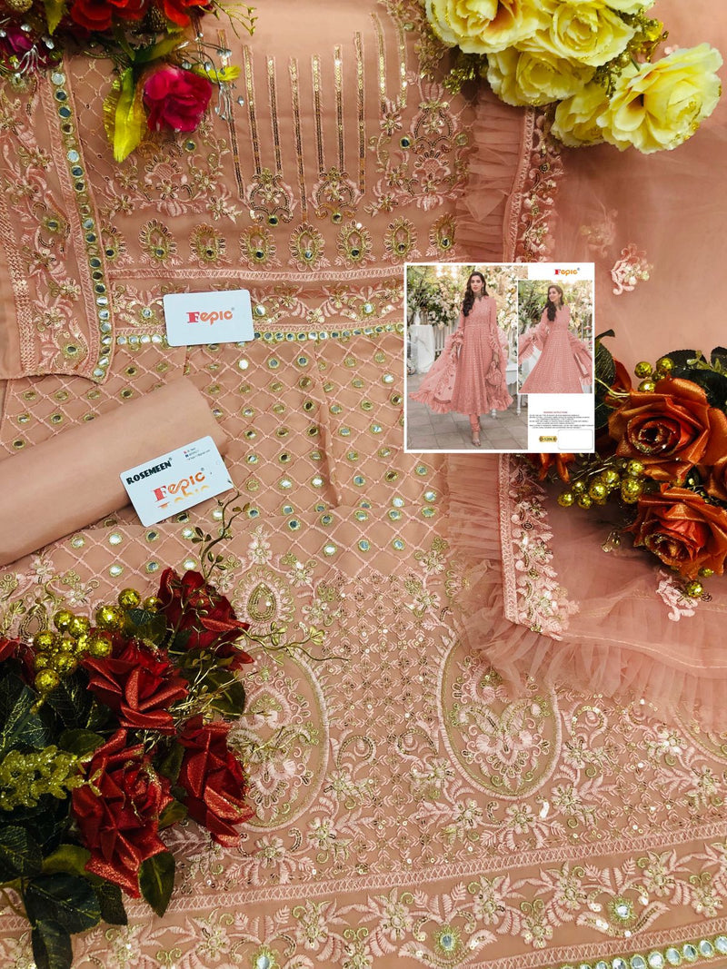 Fepic Rosemeen Dno 5206 B Georgette With Heavy Embroidered Stylish Designer Party Wear Salwar Suit