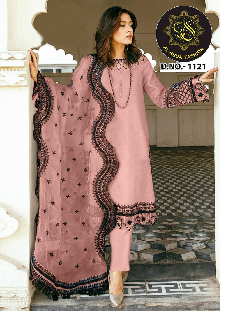 Al Huda Dno 1121 Georgette With Embroidered Work Stylish Designer Party Wear Pakistani Style Kurti