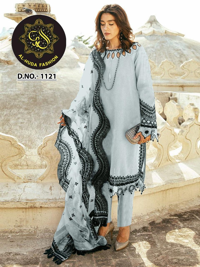 Al Huda Dno 1121 Georgette With Embroidered Work Stylish Designer Party Wear Pakistani Style Kurti