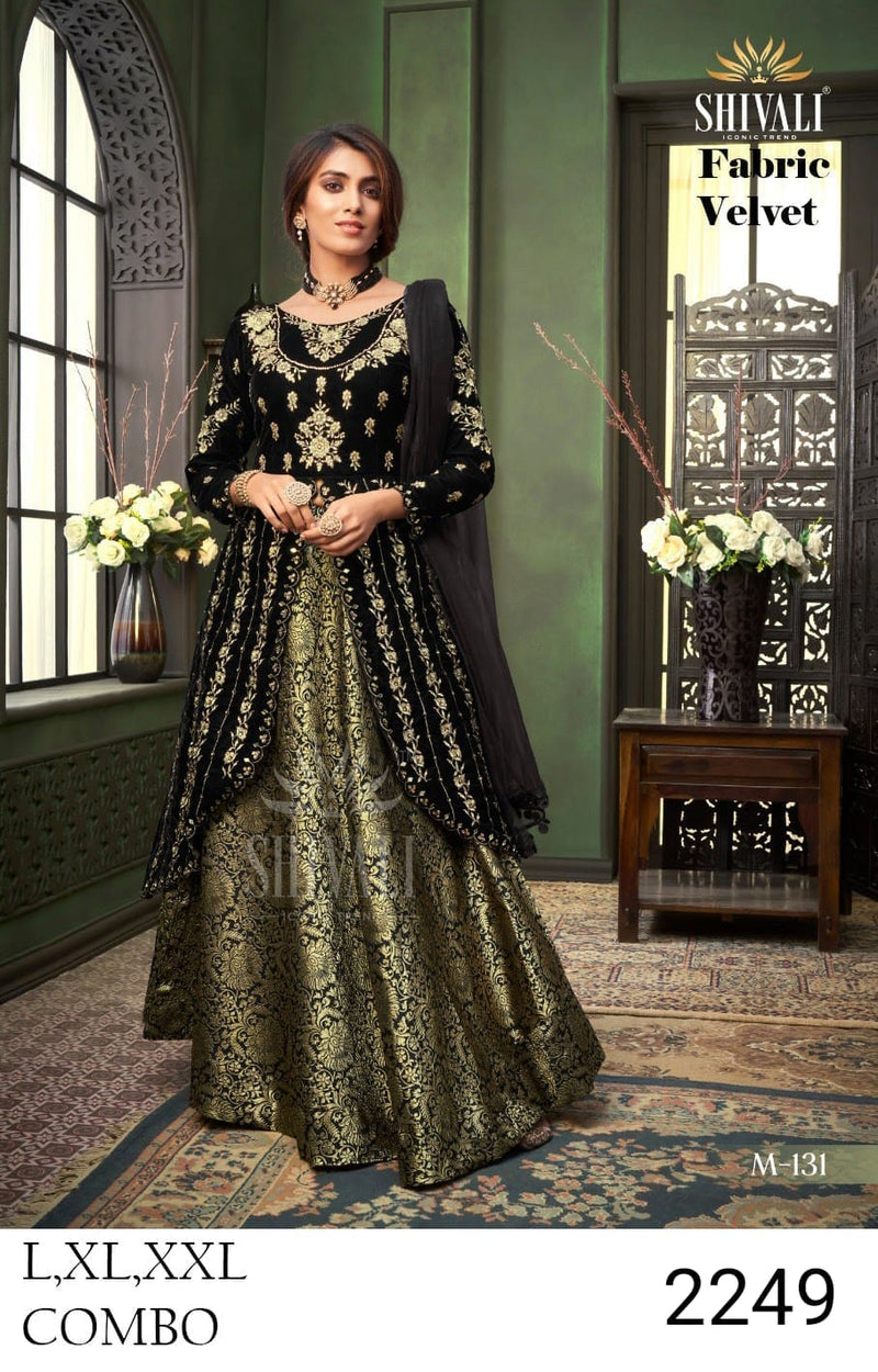 Shivali Dno M 131 Velvet With Hand Work Embroidered Stylish Designer Wedding Wear Lehenga