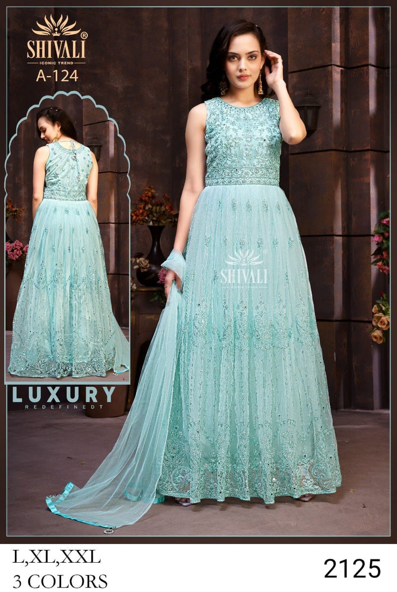 Shivali Dno A 124 Luxury Fancy With Heavy Work Stylish Designer Party Wear Long Gown