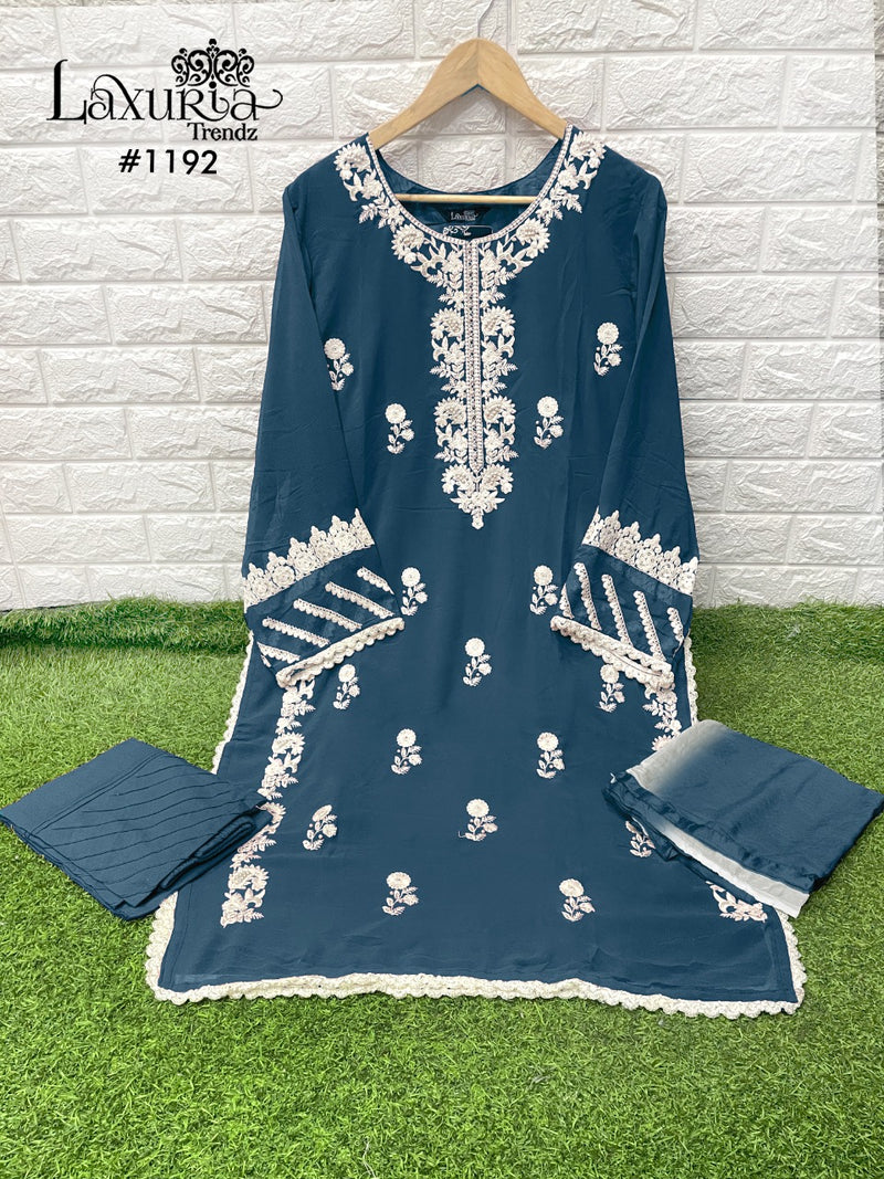 Luxuria Trendz Dno 1192 A Fox Georgette  With Embroidered Stylish Designer Pakistani Style Pret Kurti