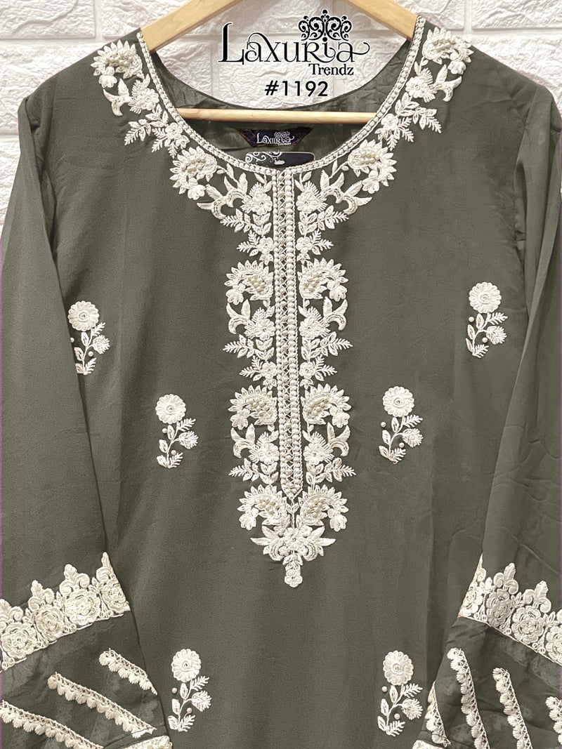 Luxuria Trendz Dno 1192 E Fox Georgette With Embroidered Stylish Designer Pakistani Style Pret Kurti