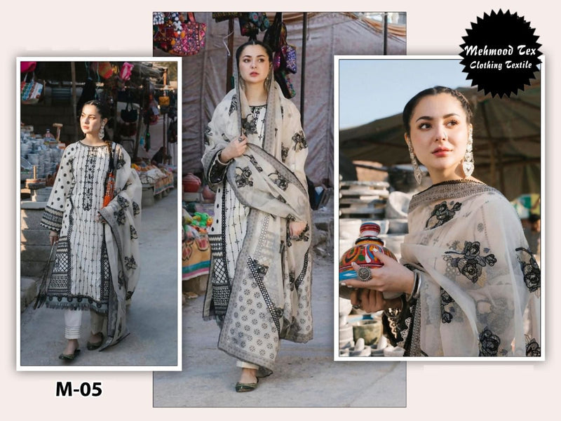 Mehmood Tex Dno M 05 Cotton With Heavy Embroidered Stylish Designer Wear Salwar Suit