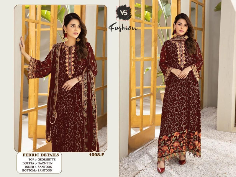 Vs Fashion Dno 1098 F Georgette Stylish Designer Party Wear Salwar Suit