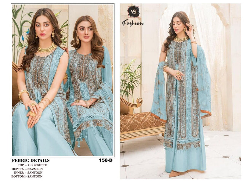 Vs Fashion Dno 158 Georgette With Embroidered Work Stylish Designer Party Wear Salwar Suit