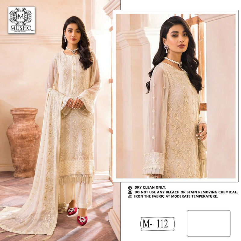 Mushq Dno M 112 Heavy Fox Georgette With Embroidered Work Stylish Designer Party wear Salwar Suit
