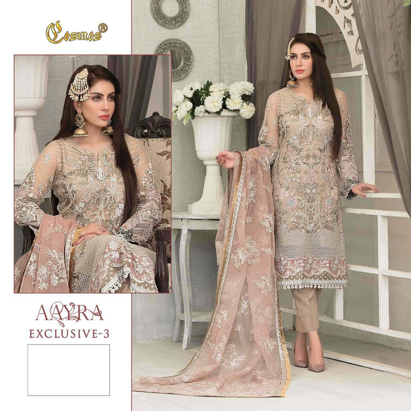 Cosmos Fashion Aayra Exclusive 3 Butterfly Net With Embroidered Work Stylish Designer Party Wear Salwar Suit