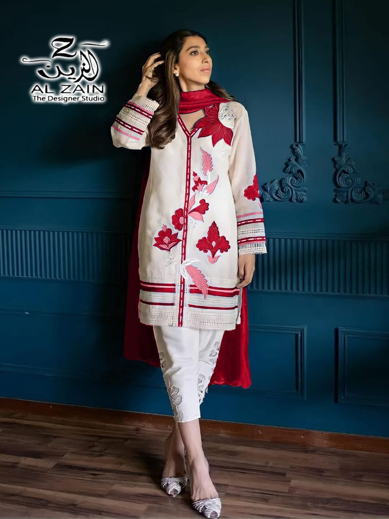 AL Zain Dno 272703 Fox Georgette Stylish Designer Pakistani Style Party Wear Kurti