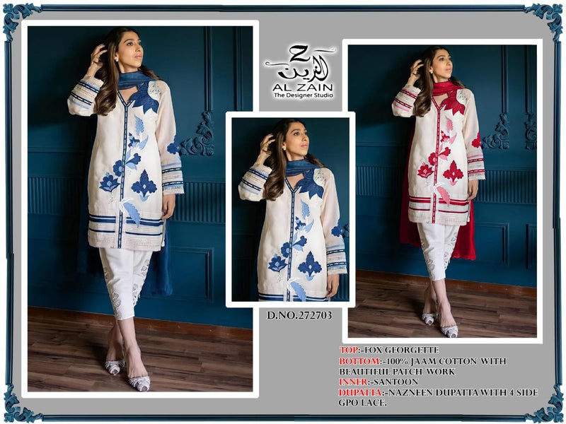 AL Zain Dno 272703 Fox Georgette Stylish Designer Pakistani Style Party Wear Kurti
