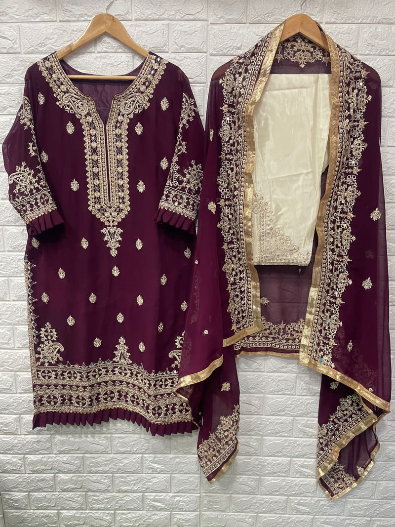 Mushq Dno M 108 Georgette Heavy Embroidery Stylish Designer Party Wear Salwar Suit