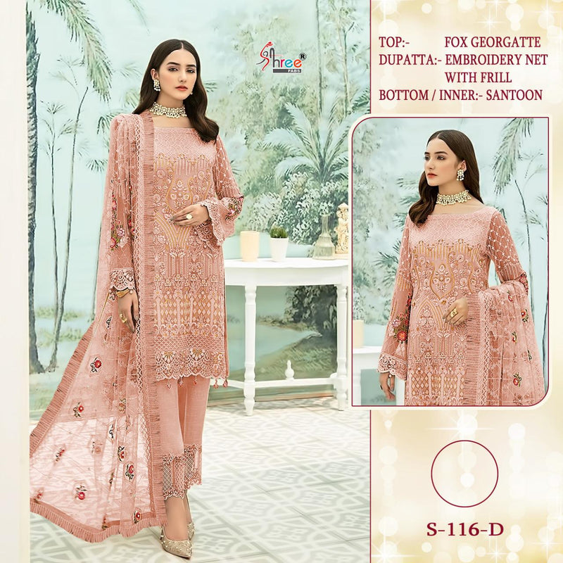 Shree Fabs Dno S 116 D Georgette With Heavy Embroidery Stylish Designer Pakistani Salwar Kameez