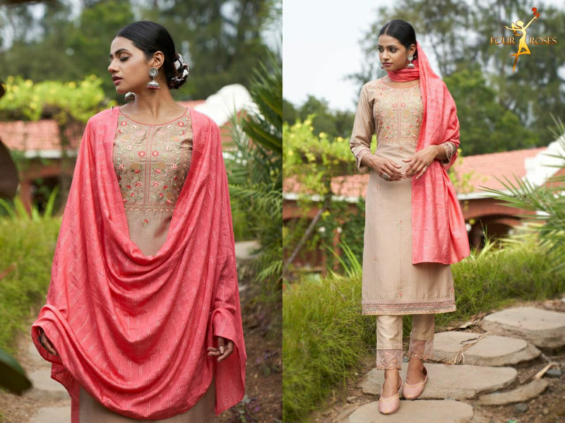 Four Rose Ruhaniyat Viscose With Heavy Embroidery Stylish Designer Party Wear Kurti