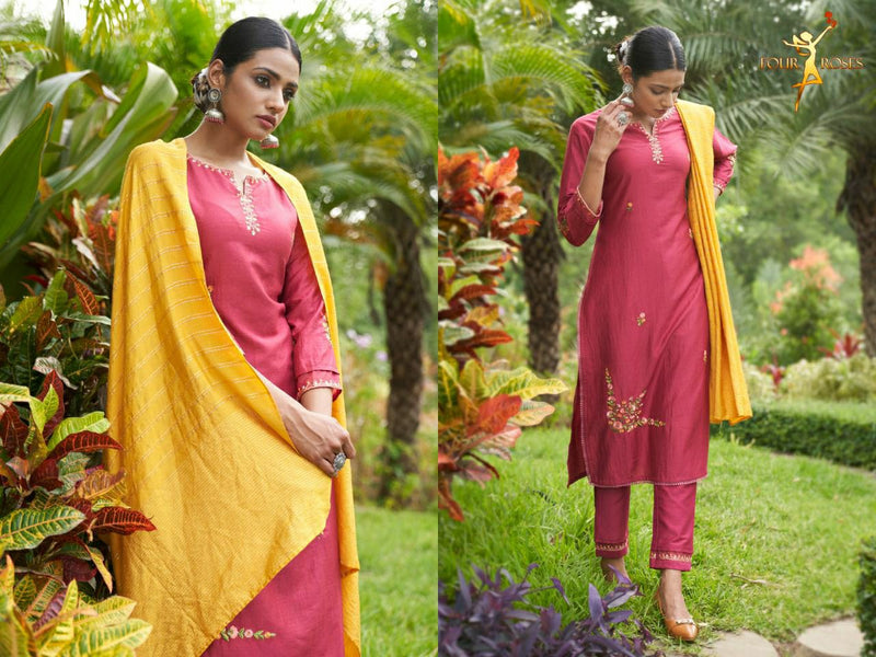 Four Rose Ruhaniyat Viscose With Heavy Embroidery Stylish Designer Party Wear Kurti