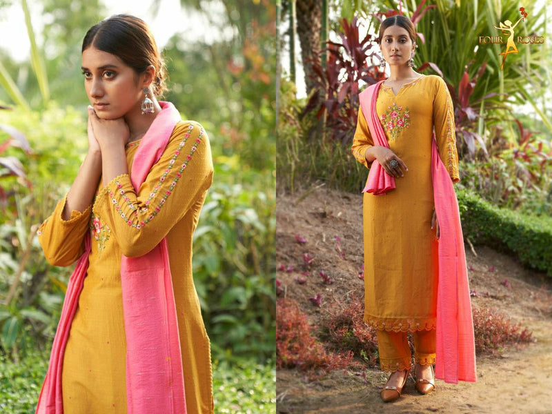 Four Rose Ruhaniyat Viscose With Heavy Embroidery Stylish Designer Party Wear Kurti