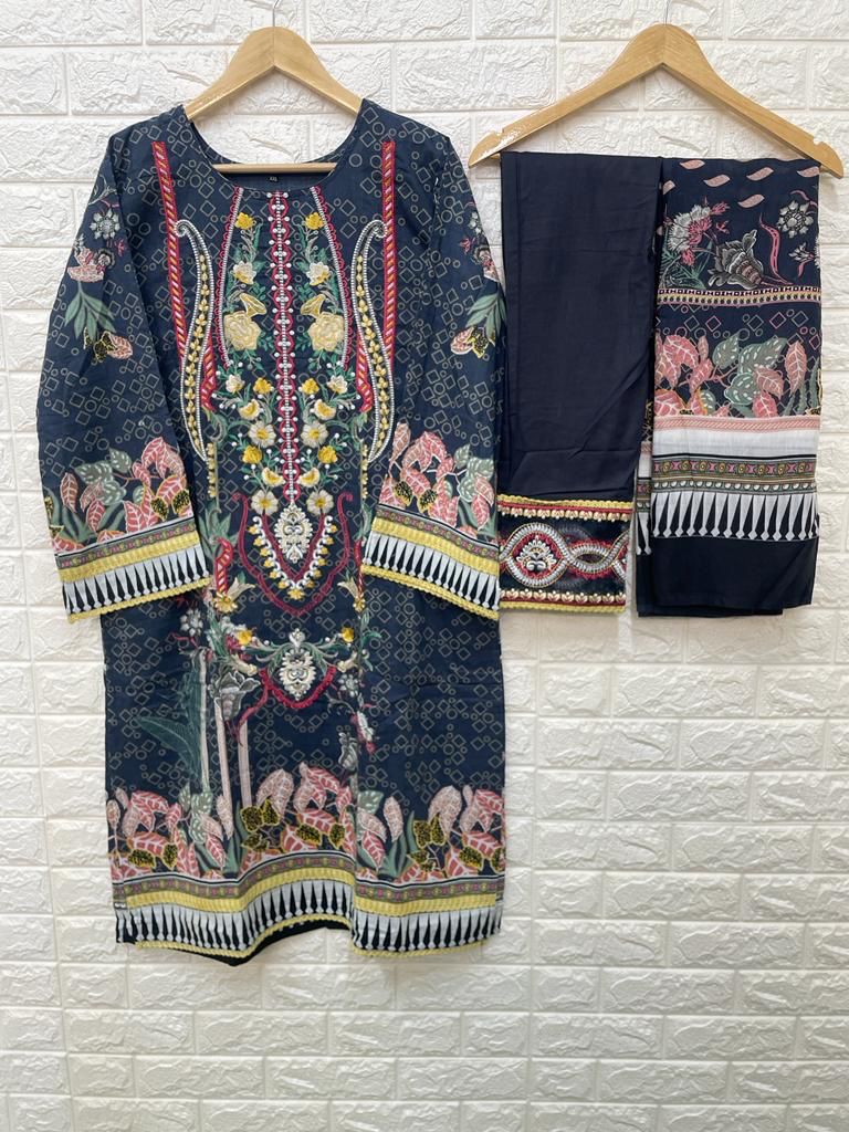 Deepsy Suit Dno 227 Pure Cotton Embroidery Work Stylish Designer Party Wear Pret Kurti