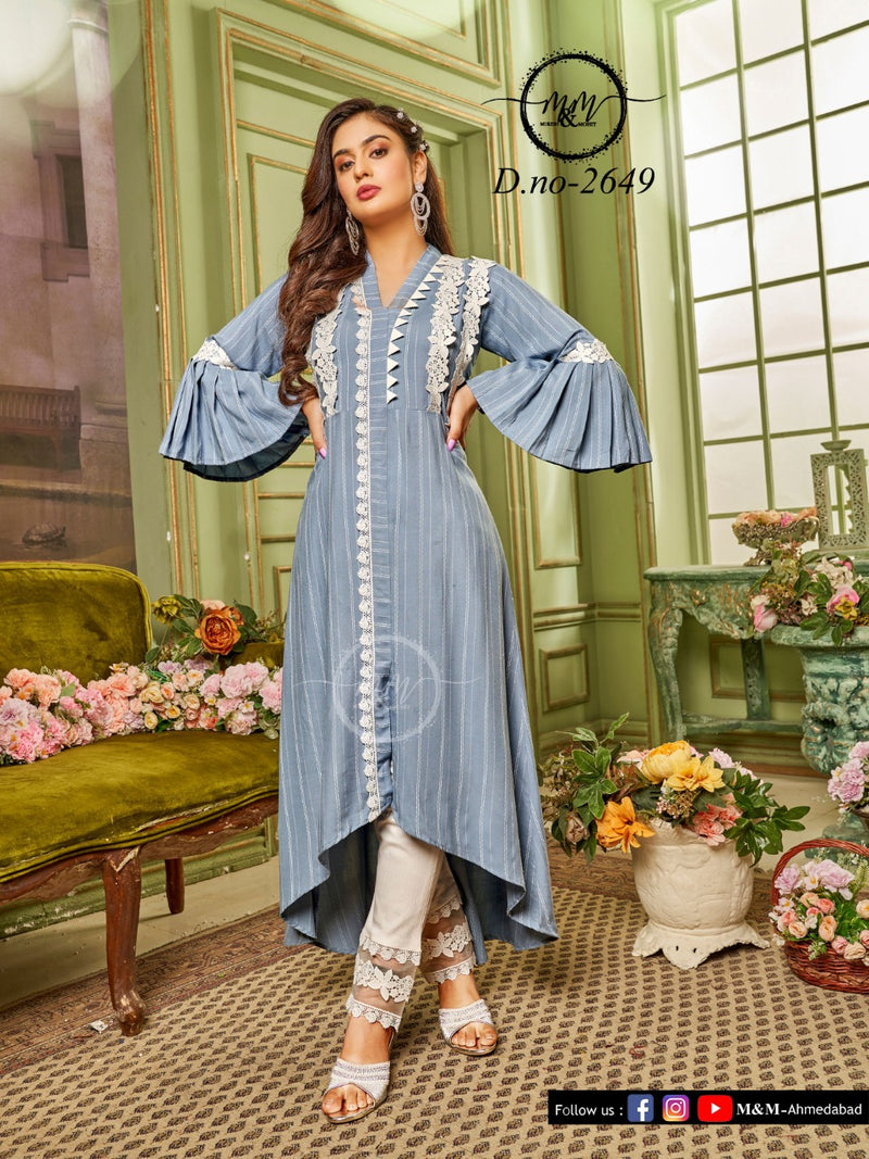 Grey Colour Designer Kurti With Girlish Looks - KSM PRINTS - 4169046