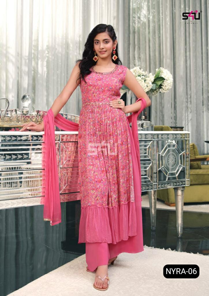 S4u Shivali Nyra 06 Georgette With Embroidery Work Stylish Designer Party Wear Long Kurti