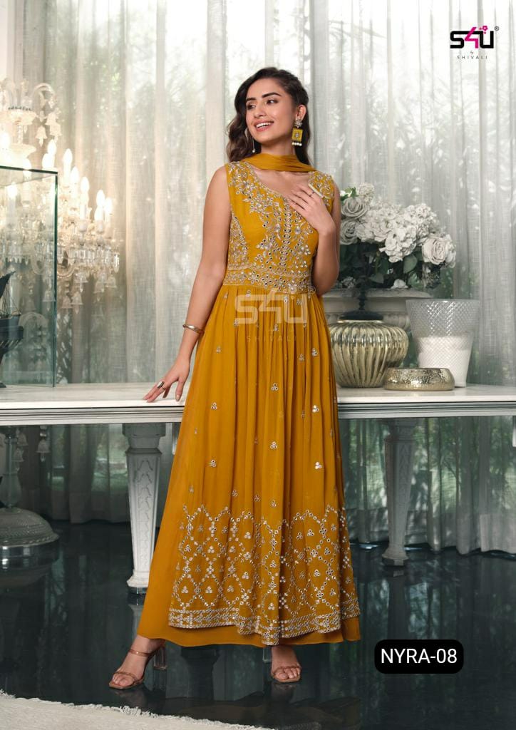 S4u Shivali Nyra 08 Georgette With Embroidery Work Stylish Designer Party Wear Long Kurti