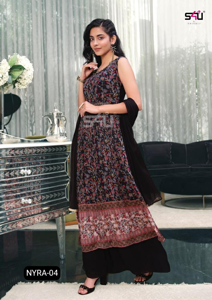 S4u Shivali Nyra 04 Georgette With Embroidery Work Stylish Designer Party Wear Long Kurti
