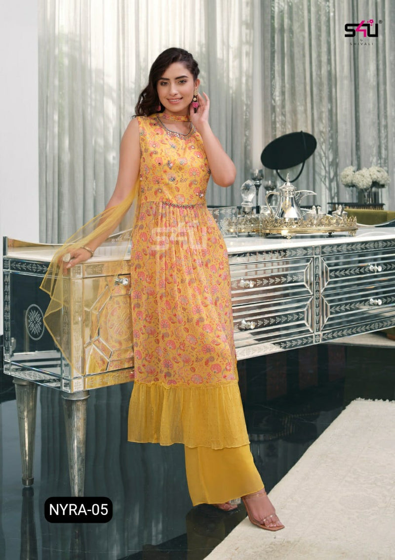 S4u Shivali Nyra 05 Georgette With Embroidery Work Stylish Designer Party Wear Long Kurti