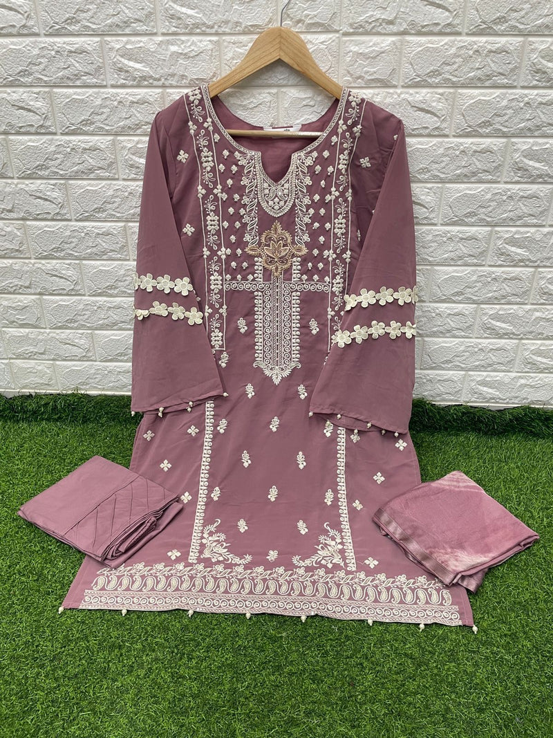 Luxuria Trendz Dno 1194 Fox Georgette With Embroidery Work Stylish Designer Party Wear Pret Kurti