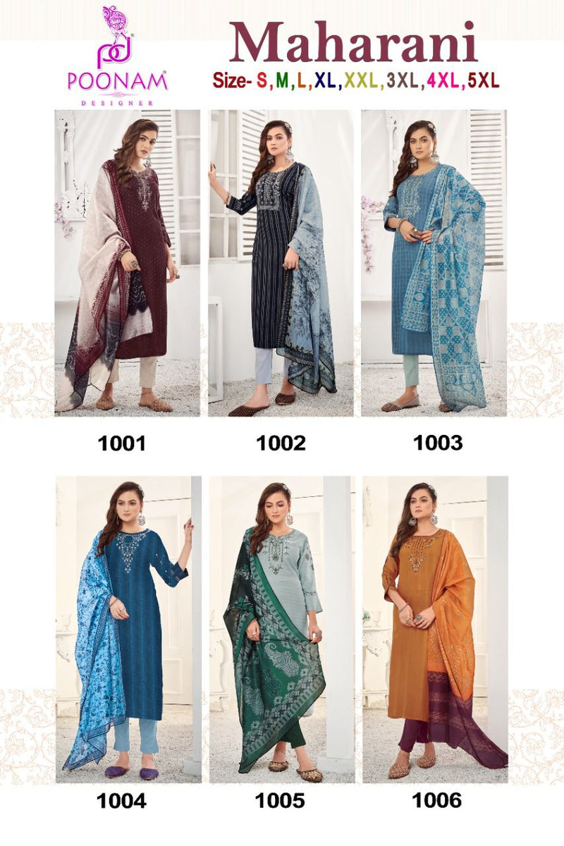 Poonam Maharani Dno 01 To 06 Pure Rayon With Embroidery Stylish Designer Party Wear Kurti