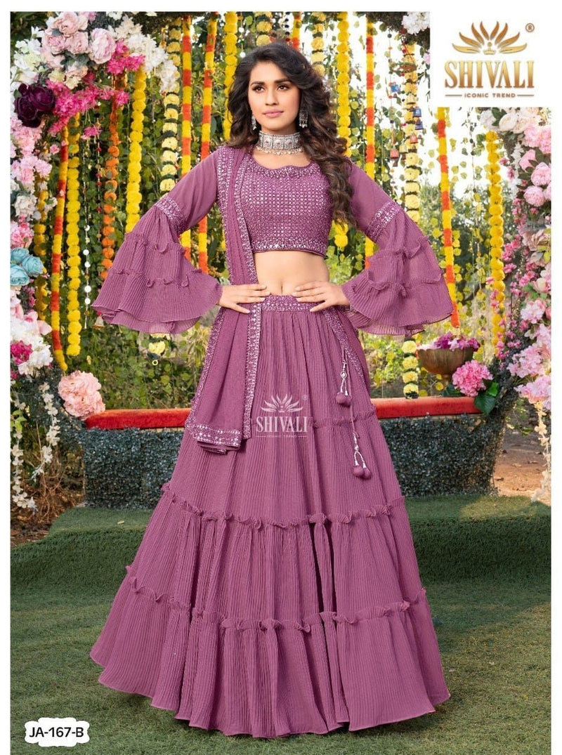 S4u Shivali Dno JA 167 B Fancy With embroidery Work Stylish Designer Wedding Wear Indo Western Lehenga