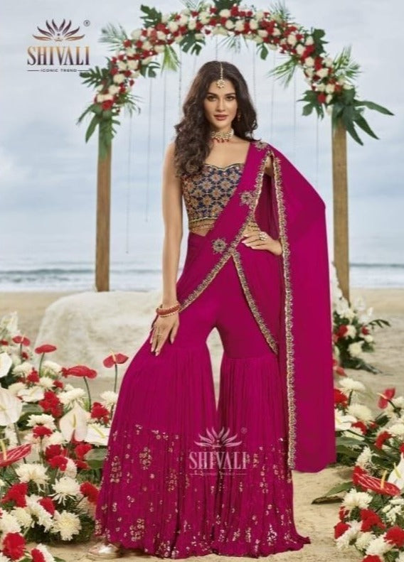 S4u Shivali Dno 2034 Fancy With embroidery Work Stylish Designer Wedding Wear Indo Western Lehenga