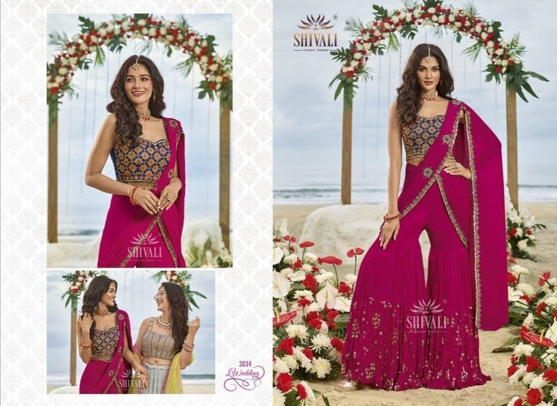 S4u Shivali Dno 2034 Fancy With embroidery Work Stylish Designer Wedding Wear Indo Western Lehenga