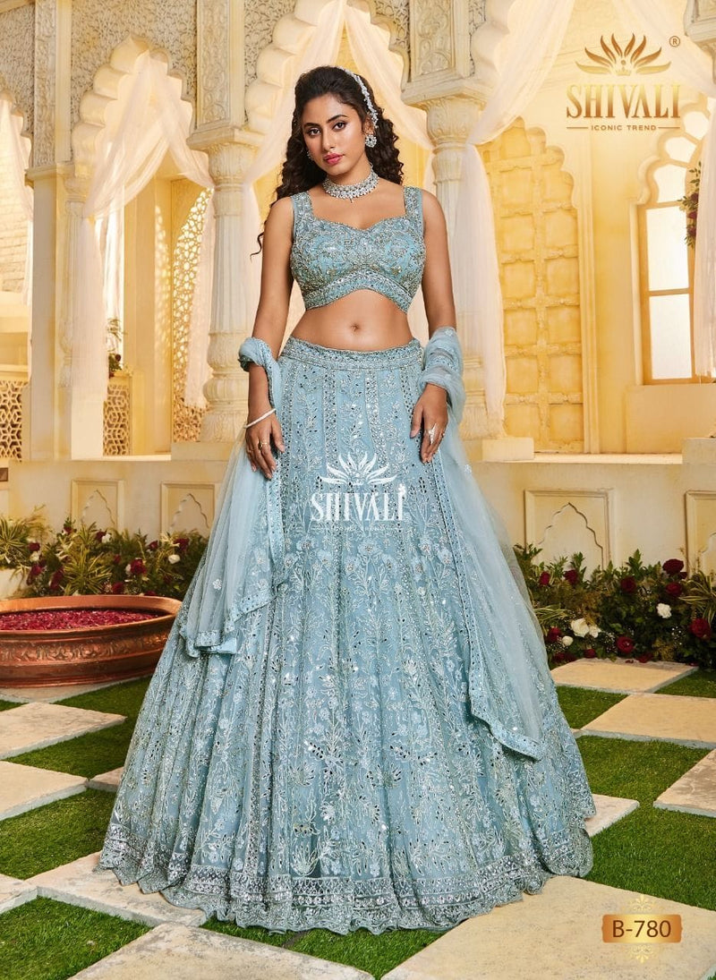 S4u Shivali  Dno B 780 Fancy With embroidery Work Stylish Designer Wedding Wear Indo Western Lehenga