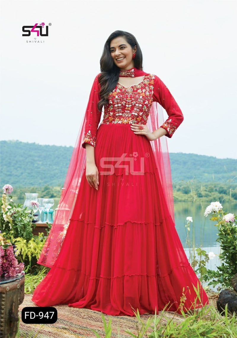 S4u Shivali Fd 947 Georgette With Hand Work Stylish Designer Party Wear Fancy Indo Western