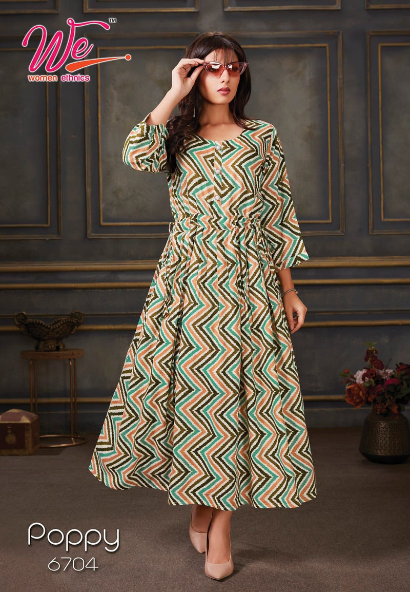 Poppy Dno 6701 To 6704 Rayon With New Heavy Printed Stylish Designer Fancy Kurti